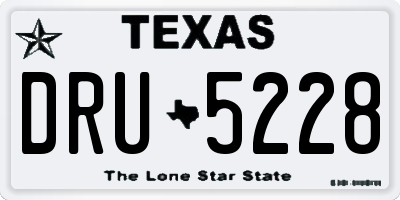TX license plate DRU5228