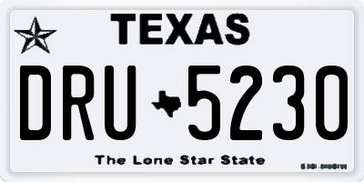 TX license plate DRU5230