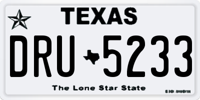 TX license plate DRU5233