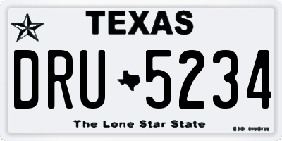 TX license plate DRU5234