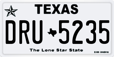 TX license plate DRU5235