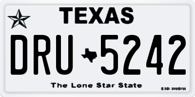 TX license plate DRU5242