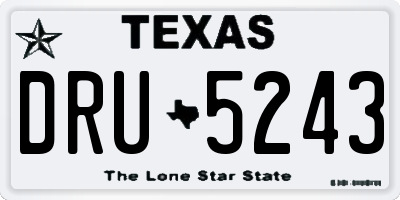 TX license plate DRU5243