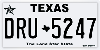 TX license plate DRU5247