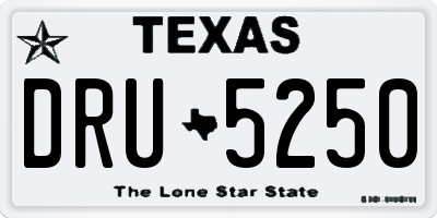 TX license plate DRU5250