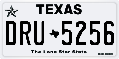 TX license plate DRU5256