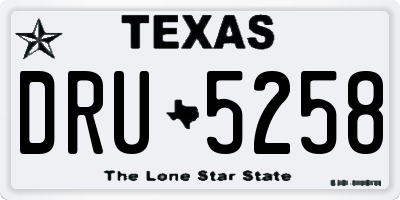 TX license plate DRU5258