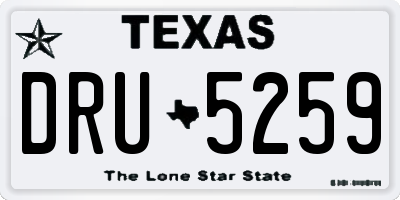 TX license plate DRU5259