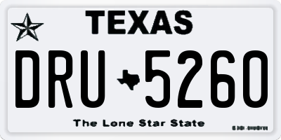 TX license plate DRU5260