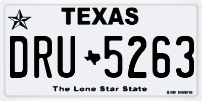 TX license plate DRU5263