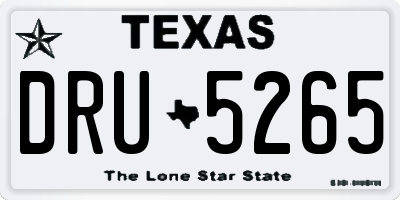 TX license plate DRU5265