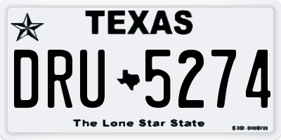 TX license plate DRU5274