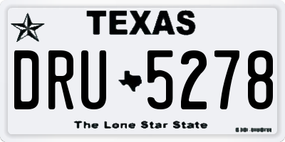 TX license plate DRU5278