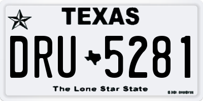 TX license plate DRU5281