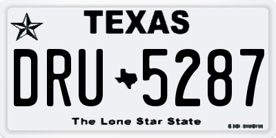 TX license plate DRU5287