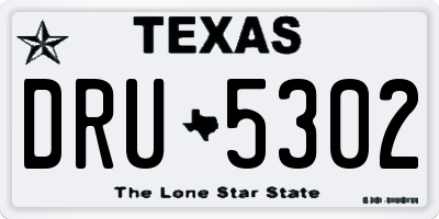 TX license plate DRU5302