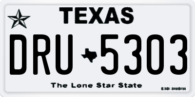 TX license plate DRU5303