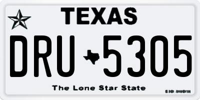 TX license plate DRU5305