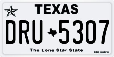 TX license plate DRU5307