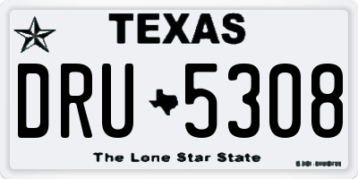 TX license plate DRU5308