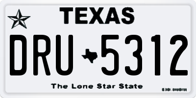 TX license plate DRU5312