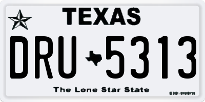 TX license plate DRU5313