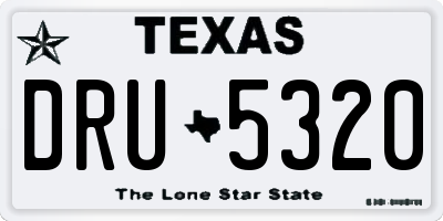 TX license plate DRU5320