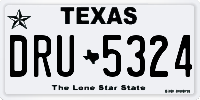 TX license plate DRU5324