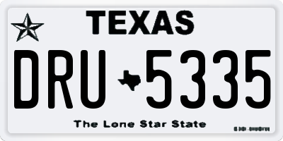TX license plate DRU5335