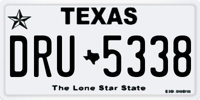 TX license plate DRU5338