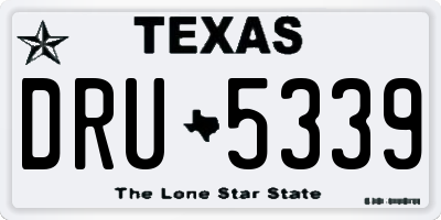 TX license plate DRU5339