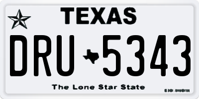 TX license plate DRU5343