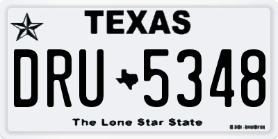 TX license plate DRU5348