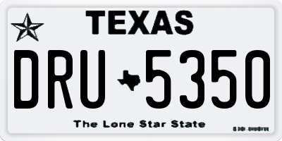 TX license plate DRU5350