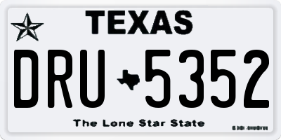 TX license plate DRU5352