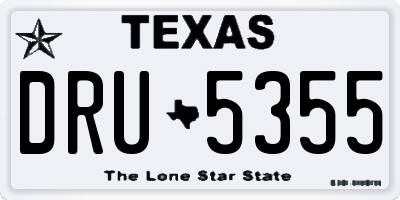 TX license plate DRU5355