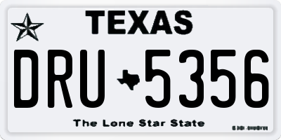 TX license plate DRU5356