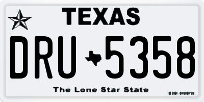 TX license plate DRU5358