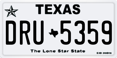 TX license plate DRU5359