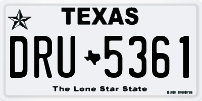 TX license plate DRU5361
