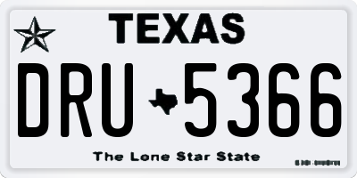 TX license plate DRU5366