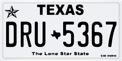 TX license plate DRU5367