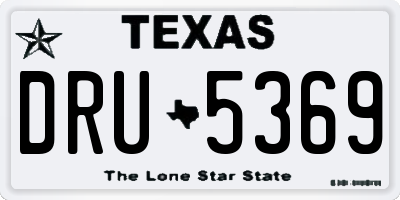 TX license plate DRU5369