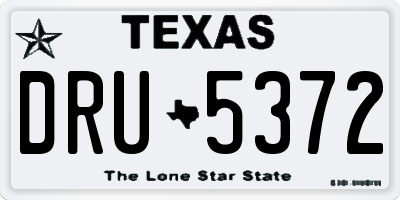 TX license plate DRU5372