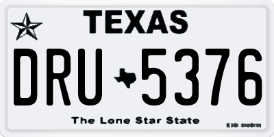 TX license plate DRU5376