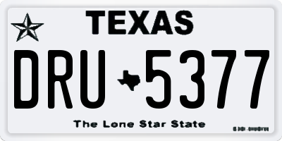 TX license plate DRU5377