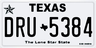 TX license plate DRU5384