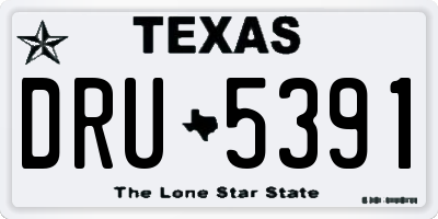 TX license plate DRU5391