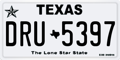 TX license plate DRU5397