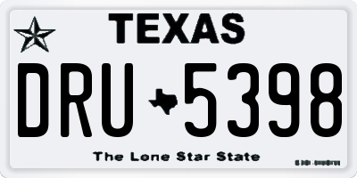 TX license plate DRU5398